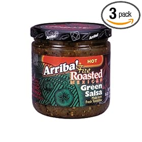 Arriba! Fire Roasted Green Salsa, Hot, 16-Ounce Jars (Pack of 3)