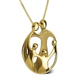 Large Vermeil 2Parent/3Child Loving Family (R) Pendant