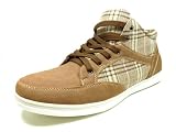 Mens Brown Lace Up Delli Aldo Fashion High Top Casual Sneaker Shoes Styled in Italy