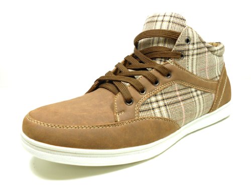 Mens Brown Lace Up Delli Aldo Fashion High Top Casual Sneaker Shoes Styled in Italy product image