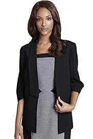Shawl Collar Ruched 3/4 Sleeve Panelled Jacket