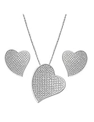925 Sterling Silver Sets With Cubic Zirconia - Stone: Clear CZ