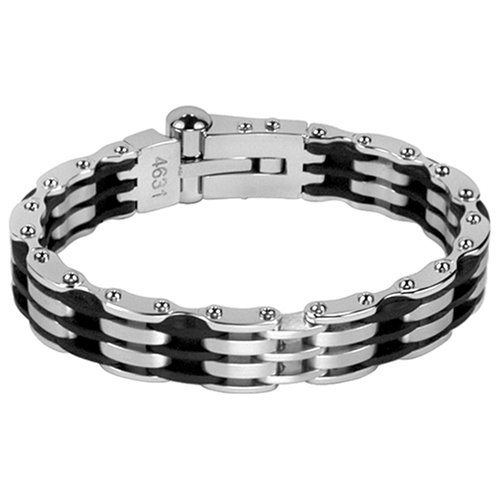 Stainless Steel & Rubber Invicta Elements Bracelet