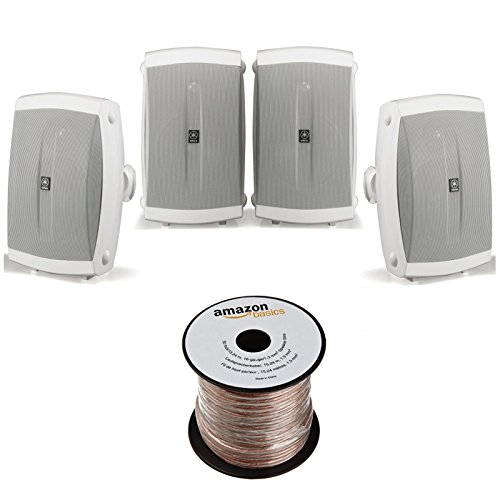 Yamaha Ns-Aw150Wh 2-Way Outdoor Speakers - White (4 Seapkers + Amazonbasics S.. 9 416sJUZbuyL
