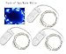 Pack of 3 sets LED Moon Lights 20 Micro Starry LEDs on Silver Extra Thin Copper Wire, 2 x CR2032 Batteries Required and Included, 3.5 Ft (2m) for DIY Wedding Centerpiece or Table Decorations (Blue)