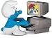 The Smurfs Smurf with Laptop Pvc Mib