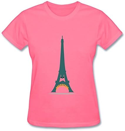 Zeeklnly Women's Eiffel Tower Bombs Instead Teeth Short Sleeve T shirt XL