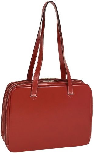 McKleinUSA Evanston 94346 W Series Italian Leather Ladies Briefcase Red