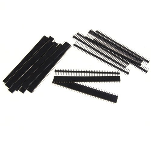 1 X 10x Single Row Male and Female 40 Pin Header Strip 2.54mm / Square Pin Type, Single Row Pin Header Strips, Great Components for PCB