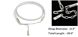 Rosallini Silver Tone Braid Women's Faux Leather Dress Belt with Chain