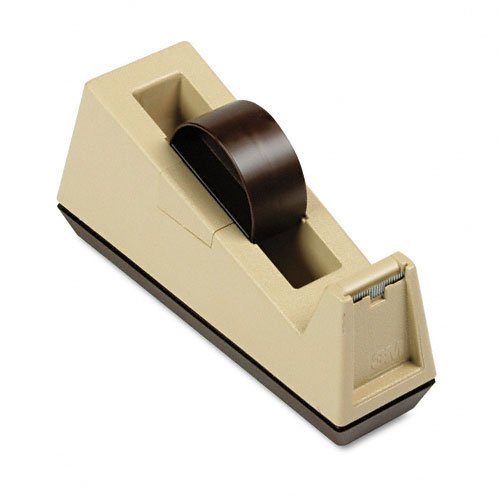 Scotch : Heavy Duty Weighted Desktop Tape Dispenser, 3 core, Plastic, Putty/Brown -:- Sold as 2 Packs of - 1 - / - Total of 2 Each