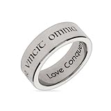Love Conquers All Stainless Steel Poesy Ring
