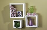 CUBED - WALL SHELF SET OF 3, WHITE