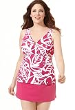 Avenue Plus Size Dot & Flower Skirtini with Control