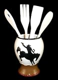 Utensil Holder w/ tools,Kitchen Tool Set Cowboy WESTERN DECOR