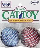 Vo-Toys Glitter Rope Balls 2 pack Cat Toy