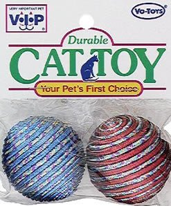 Vo-Toys Glitter Rope Balls 2 pack Cat Toy