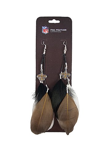 New Orleans Saints Team Color Feather Earrings