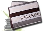 Saunatuch Wellnesstuch Badetuch Streifen Braun Frottee 80x200 cm (1-9-4)