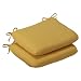 Pillow Perfect Outdoor Yellow Solid Seat Cushion, Rounded, 2-Pack