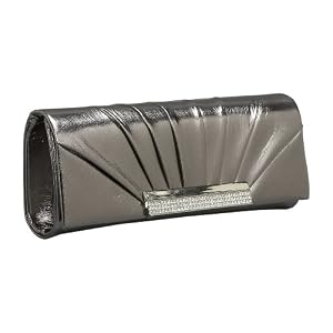 J. Furmani Pleated Metallic Flap Clutch