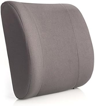 Longweng Lumbar back Support Cushion Memory Foam Pillow with Insert and Strap To Properly Align the Spine and Ease Lower Back Pain Grey