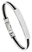 8 Surgical Steel Cable & Rubber ID Bracelet almost 5/16 (7.5 mm) wide.