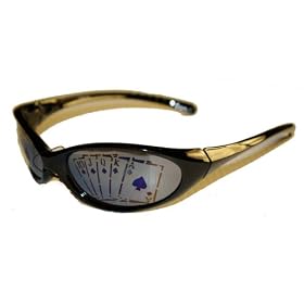 Poker Hologram Mirrored Lens Wrap Sunglasses