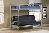 Hillsdale Universal Youth Twin over Futon Bunk Bed in Silver Finish