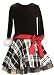 New Black Plaid Maribou Fur Dress ~ 4 to 6X Girls ~ Christmas Holiday
