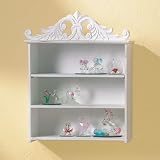 CROWNED SHELF VICTORIAN WALL BATH ROOM RACK WHITE DECOR
