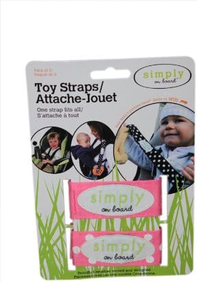 Simply on Board 2 Pack Toy Strap, Pink