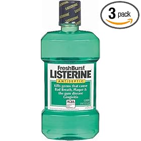 Listerine Antiseptic Mouthwash, Fresh Burst - 1 L (Pack of 3)