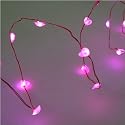FL-1385 | 5M PINK LED HEARTS FAIRY LIGHTS A NAKED WIRE DESIGN | CHRISTMAS DECORATION | 91 PINK LED BULBS | DECORATION IDEAS AROUND THE HOME A UNIQUE DESIGN