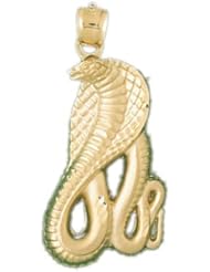Dazzlers Solid 14 karats Gold Cobra Snake Charm Pendant available in three colors from jewelsberry (weights: 5.0 grams only)