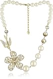 Carolee Late Bloomer Gold-Tone White Pearl Color Frontal Necklace