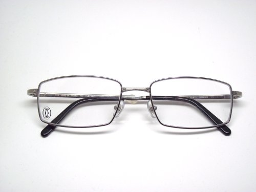 CARTIER GLASSES DESIGNER FASHION PRESCRIPTION EYEGLASSES UNISEX AUTHENTIC SANTOS RIMMED T-EYE TITANIUM FRAME | DEMO LENSES T8100804