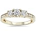P3 POMPEII3 1ct 3 Stone Diamond Engagement Ring 14K Yellow Gold - Size 4.5