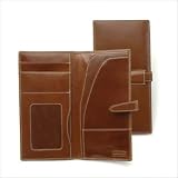 Leather Passport Cover with Ticket Pouch Color: Black