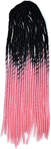 Stepupgirl 20 Inch Black to Light Pink Two Ombre Color Soft Dread Lock Crochet Synthetic Torsion Braiding Hair