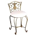 Rose Medallion Vanity Stool - Gold