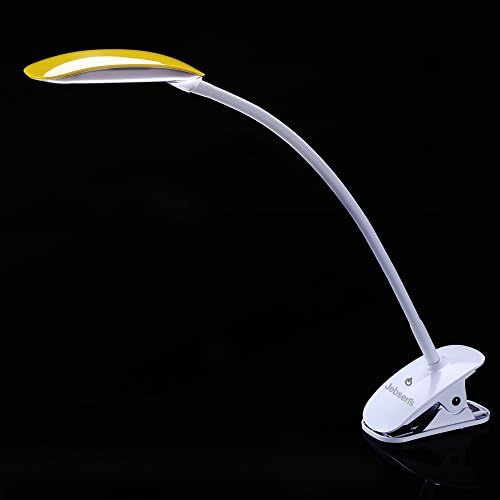 RhinoTeck - C011 CANDY Series Portable Clamp Light - New 3 Brightness Level Touch Dimmer - Perfect LED Desk Lamp For Reading - Flexible Goose Neck Design-Yellow