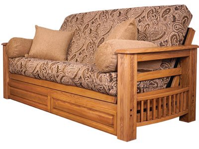 Kitchen: Cottage Futon 80957211172L Durango Oak Loveseat Size Futon Frame   Medium Oak   Mattress sold seperately