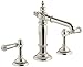 Kohler K-98068-4-SN Artifacts Bathroom Sink Lever Handles, Less Spout, Vibrant Polished Nickel, One Size