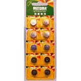 Motoma - Lot de 10 Pile bouton Alkaline AG13 G13 LR44 A76 GP76A 357 SR44Wpar Motoma