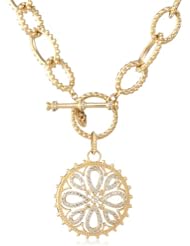 Freida Rothman Belargo Jewelry "Gramercy" Embellished Link Love Knot Medallion Necklace