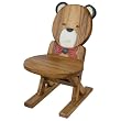 Carved & Painted Acacia Wood 'Bear' Children's Folding Chair