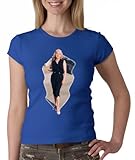 IMAGE OF Marilyn Monroe BLACK DRESS Movie Film Star Bombshell Sexy Blonde Actress Ladies Crewneck T-shirt - Royal, Medium