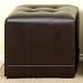 Contemporary Chocolate Brown Bi-Cast Leather SQUARE OTTOMAN