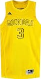 Michigan Wolverines Adidas Bleed Out Yellow #3 Adult Replica Basketball Jersey (Large)